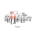 social media concept hand drawn isolated vector image vector image
