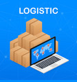 isometric logistics and delivery infographics vector image