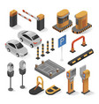 isometric parking elements vector image vector image