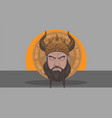 scandinavian viking in a helmet bansky runes vector image vector image