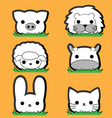 cute little animal set vector image