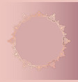 decorative rose gold background with elegant frame vector image vector image