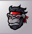 gorilla cartoon mascot logo vector image vector image