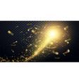 golden particles wave sparkle stardust vector image vector image