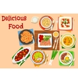 lunch dishes icon for healthy food design vector image