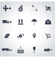 black logistic icon set vector image