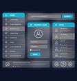blue mobile user interface design vector image vector image