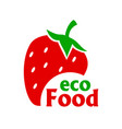 bright colored strawberry into a flat style logo vector image