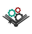 gear book logo icon brand identity vector image