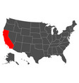 map of california high detailed country vector image