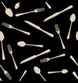 seamless pattern cutlery knife fork spoon vector image vector image