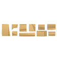 set of torn brown cardboard pieces vector image