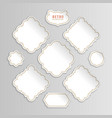 vintage white stickers and labels set vector image