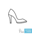 women heeled shoe thin line icon shape vector image