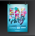 easter party flyer design with painted eggs vector image