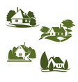 eco green house icon of ecology real estate design vector image vector image
