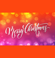 merry christmas greeting card golden light bokeh vector image