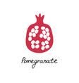 pomegranate hand drawn icon garnet logo for print vector image