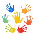 hand rainbow print isolated on white background vector image