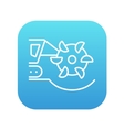 coal machine with rotating cutting drum line icon vector image