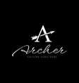 initial letter a for arrow arrowhead archer vector image