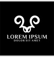 mountain sheep head logo template with antler vector image