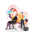 barbershop concept for web banner website vector image vector image