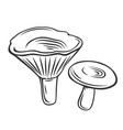 edible milk mushroom outline icon vector image vector image