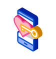 key to heart isometric icon vector image
