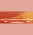 basketball ball lying on wooden gymnasium floor vector image