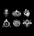 hip hop vintage icon set black and white rap vector image vector image