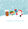 santa on the roof with elf vector image vector image