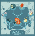 sport color isometric concept icons vector image