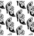 pattern with woman shoe with flowers and bow vector image