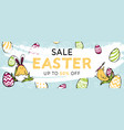 easter sale 50 percents off horizontal banner vector image