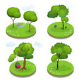 isometric rope hammock between two trees hammock vector image vector image