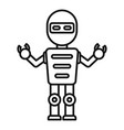 steel robot icon outline style vector image