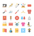 a flat icon set of sewing tools vector image