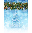 christmas card with snow vector image
