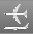 white airplane on a background in profile vector image