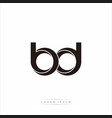 bd initial letter split lowercase modern monogram vector image vector image