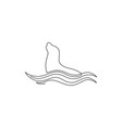 one continuous line drawing wild sea lion vector image