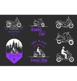 set vintage sign and logos scooter vector image vector image