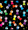 colorful stylized angels seamless on black vector image vector image