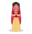 Indian rajasthani woman cartoon Royalty Free Vector Image