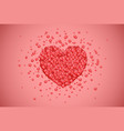 red heart made little bubbles vector image