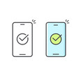 approved trust check mark icon on mobile cell vector image