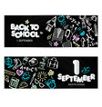 back to school promo banner design black vector image