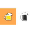 beer mug or pint ale glass isolated icon vector image vector image