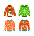 knitted jumpers with christmas patterns xmas vector image vector image